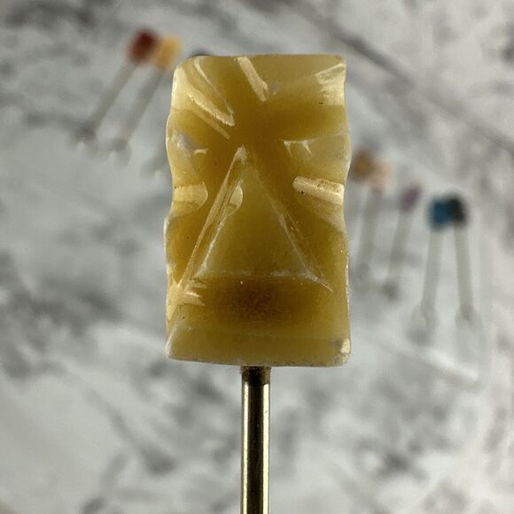 Vintage Tiki Easter Island Cocktail Appetizer Forks Skewer Carved Stone Set 12 - Picture 8 of 8